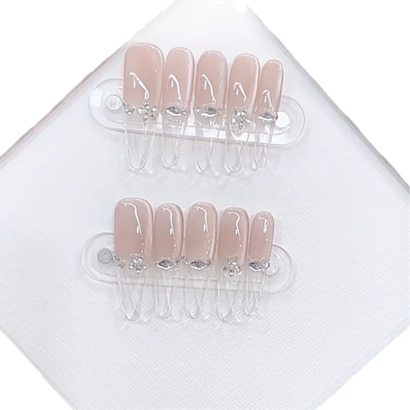 

Handmade light therapy wearing nail ice crystal tears long thin dog cat eye finished nail patch