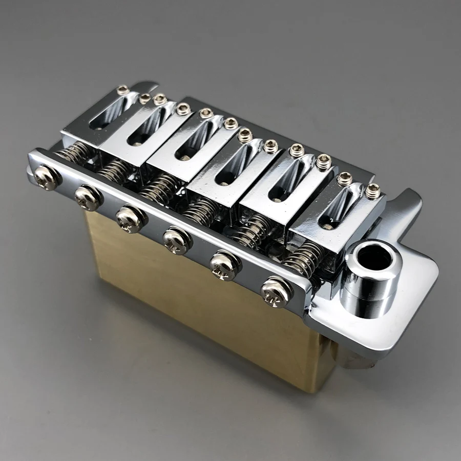 

510 Stlye 2 Post Point Electric Guitar Tremolo Bridge Brass Block Push In Arm ST Bridge Chrome Gold