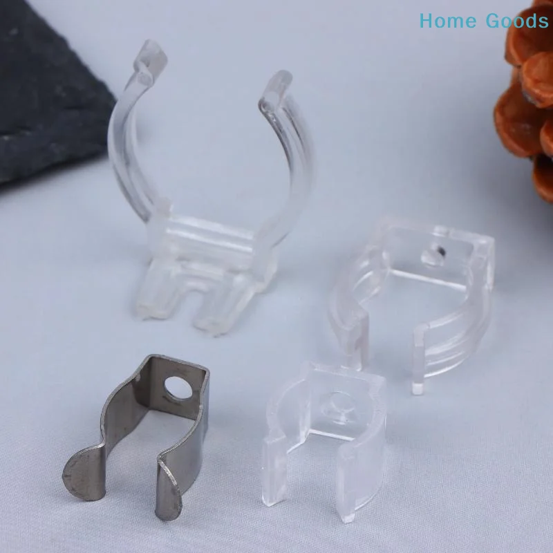 preferred10Pcs T5 T8 LED Round Neon Fixed Clip Plastic Buckle Transparent White Connector Holder Silica Gel Tube Accessories