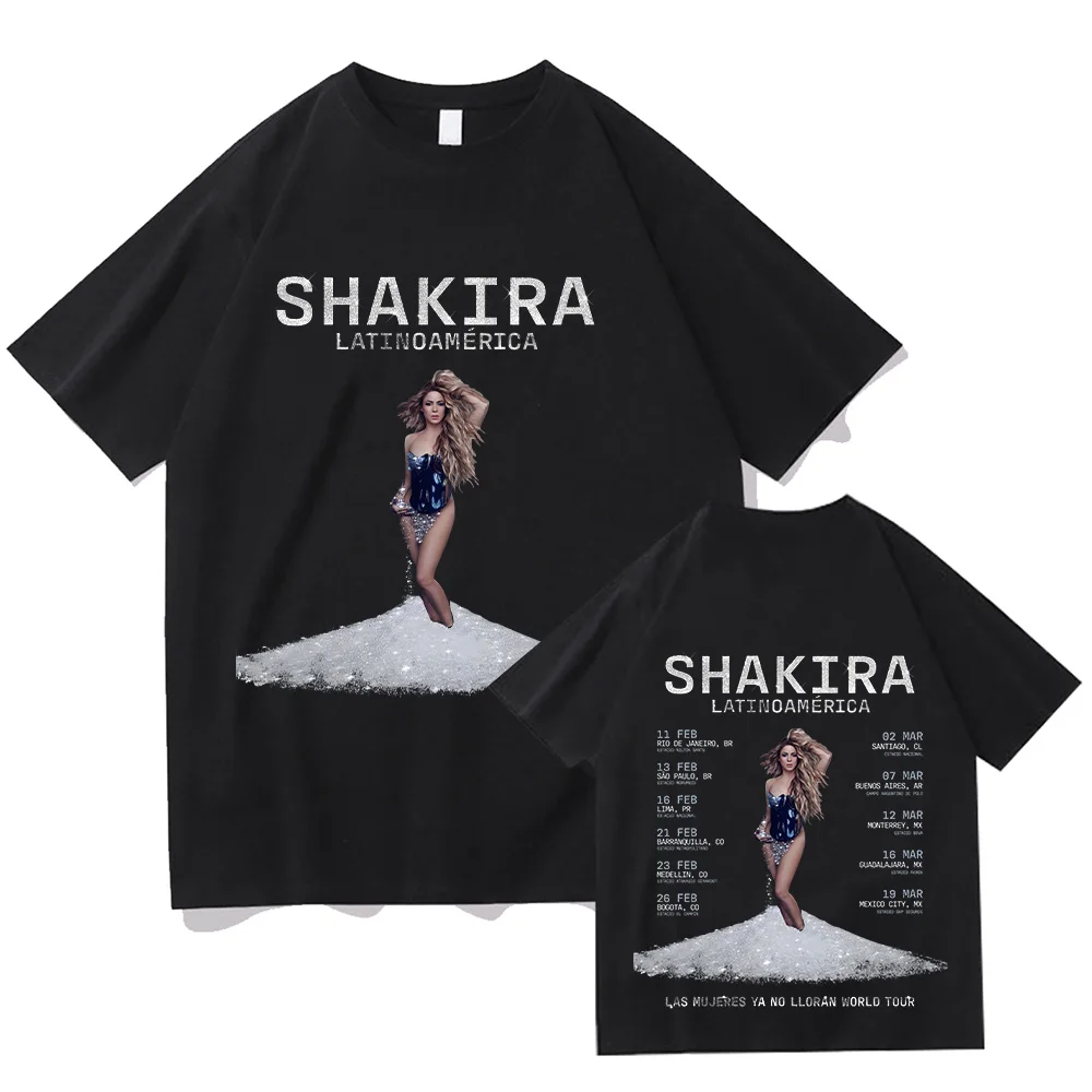 Shakira New Cotton T-shirts Las Mujeres Ya No Lloran World Tour 2025 Tshirt High Quality Casual Clothing Unisex Loose Tees Tops