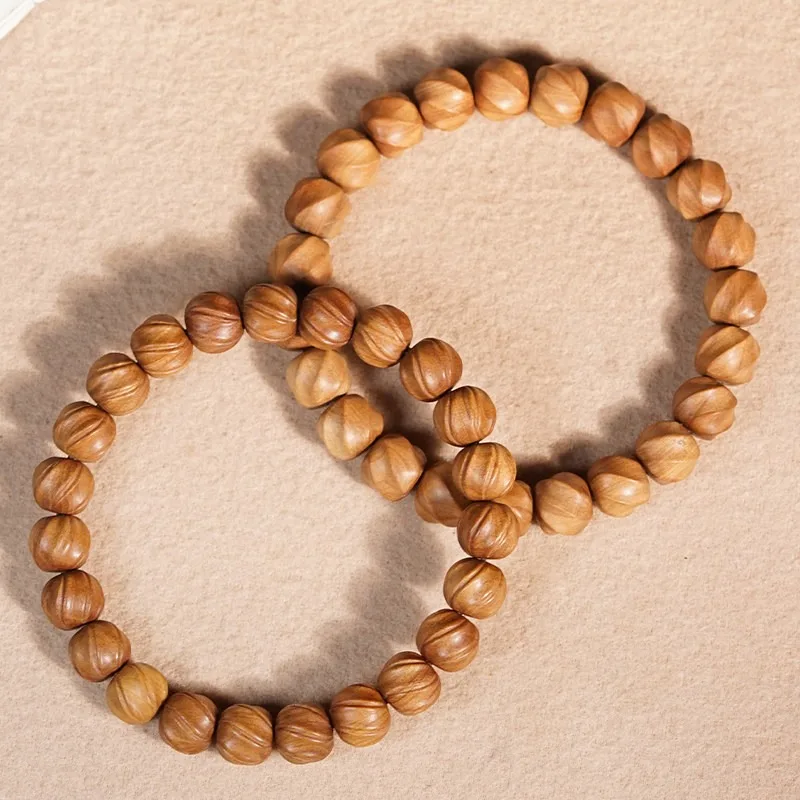 Mysore Old Mountain Sandalwood Twisted Beads Hexagonal Beads Buddhist Prayer Beads Wooden Bracelet Gifts