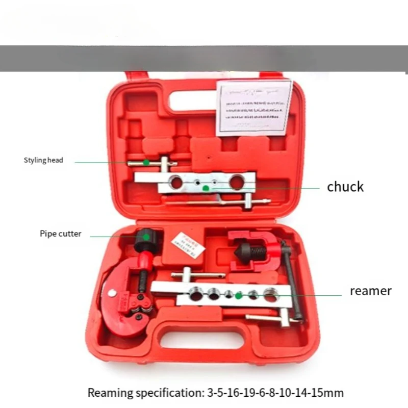 8Pcs/Set 3-19mm Pipe Cutting Tool Kit Copper Brake Oil Pipe Repair Double Flaring Mold Refrigeration Tool Cutting Flaring Tool