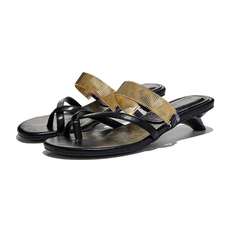 

AIYUQI 2026 New Women's Slippers Anti-slip High-heeled Flip-flops Women Summer Beach Thong frail Shoes