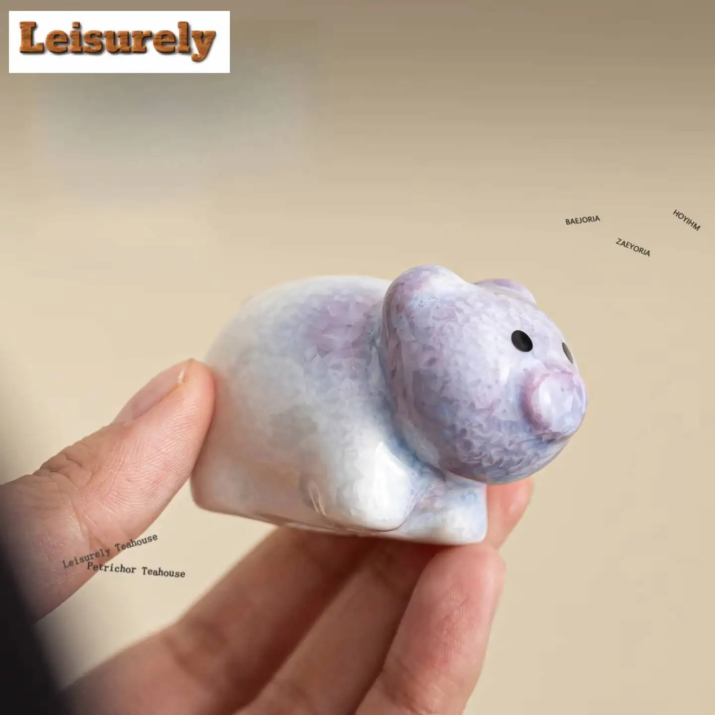 Kiln Fambe Crystal Glaze Pig Tea Pet Antique Exquisite Miniatures Tea Figurine Play Toys Tea Statue Ornaments Accessories Craft