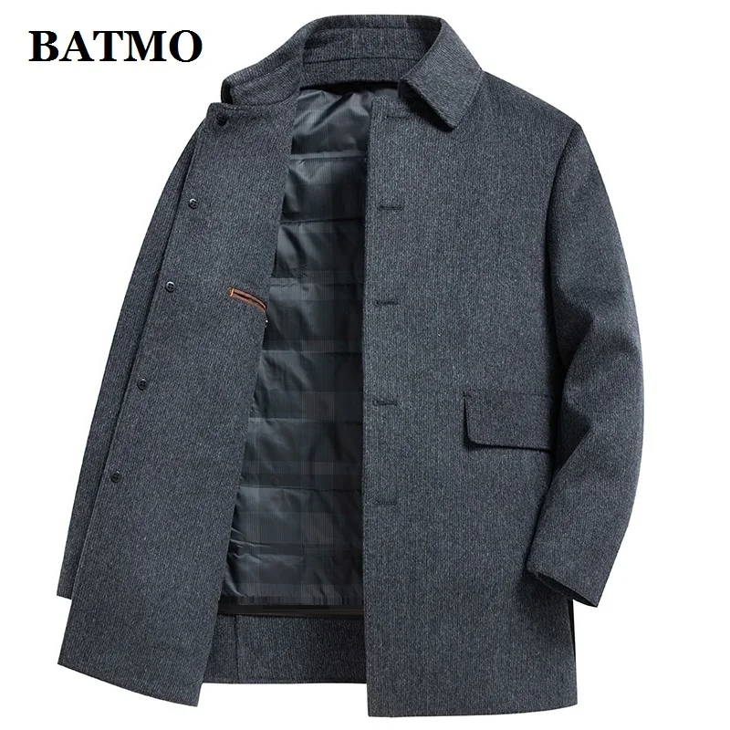 

BATMO 2022 new arrival Winter high quality 90% white goose down jackets men,male thick warm parka, Overcoat MN8802