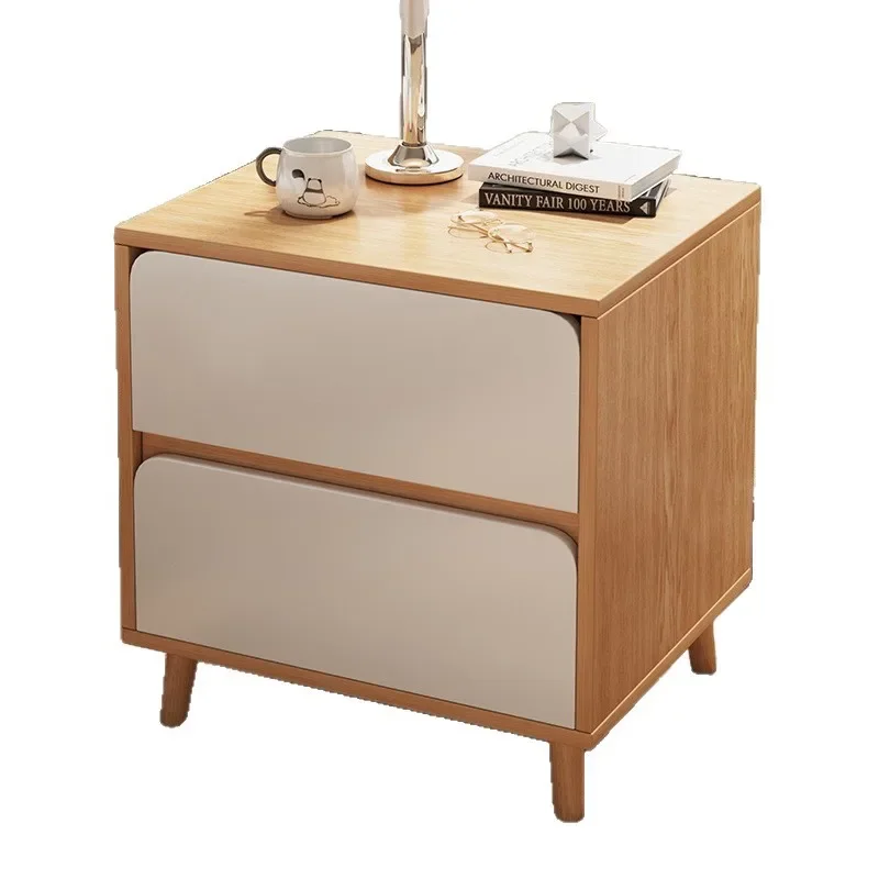 

Small bedside table, household bedside side cabinet, modern simple solid wood, small leg rental room, storage cabinet