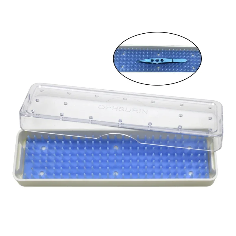 GREATLH Disinfection Tray Case Box with Silicone Mat Autoclavable Box Sterilization Box