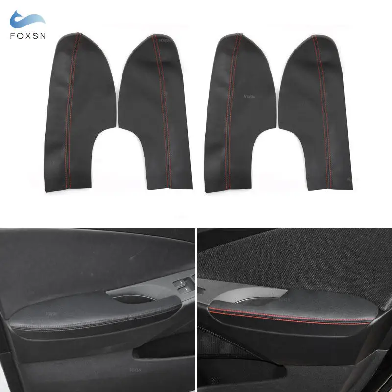 لشركة هيونداي سوناتا 8th 2011 2012 2013 2014 سيارة الداخلية الباب لوحة مسند الذراع غطاء ستوكات الجلود اكسسوارات الديكور #1