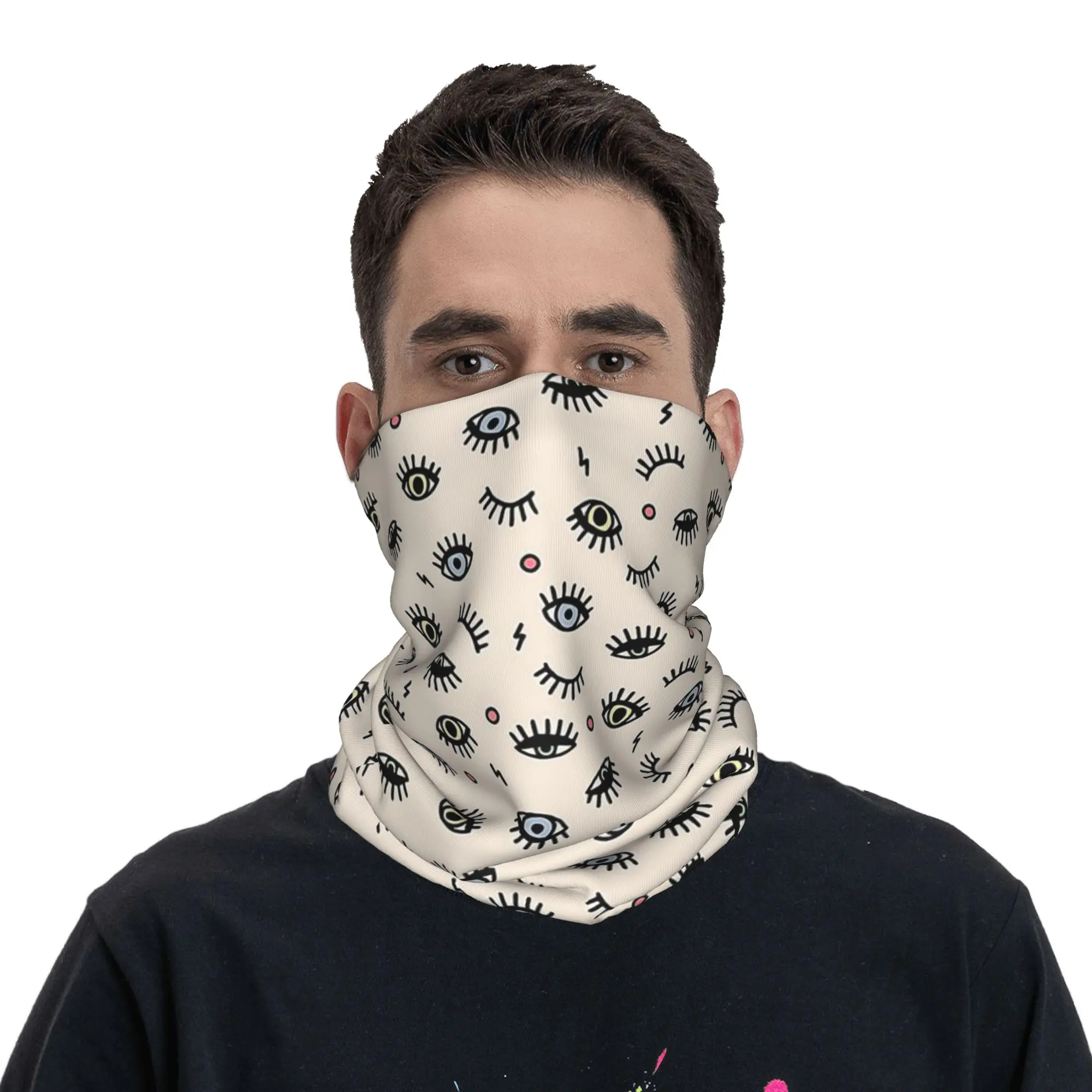 

Бандана с принтом Peppy Eye Pattern, маска-шарф, головной убор для занятий спортом на открытом воздухе, унисекс, для взрослых, моющаяся.