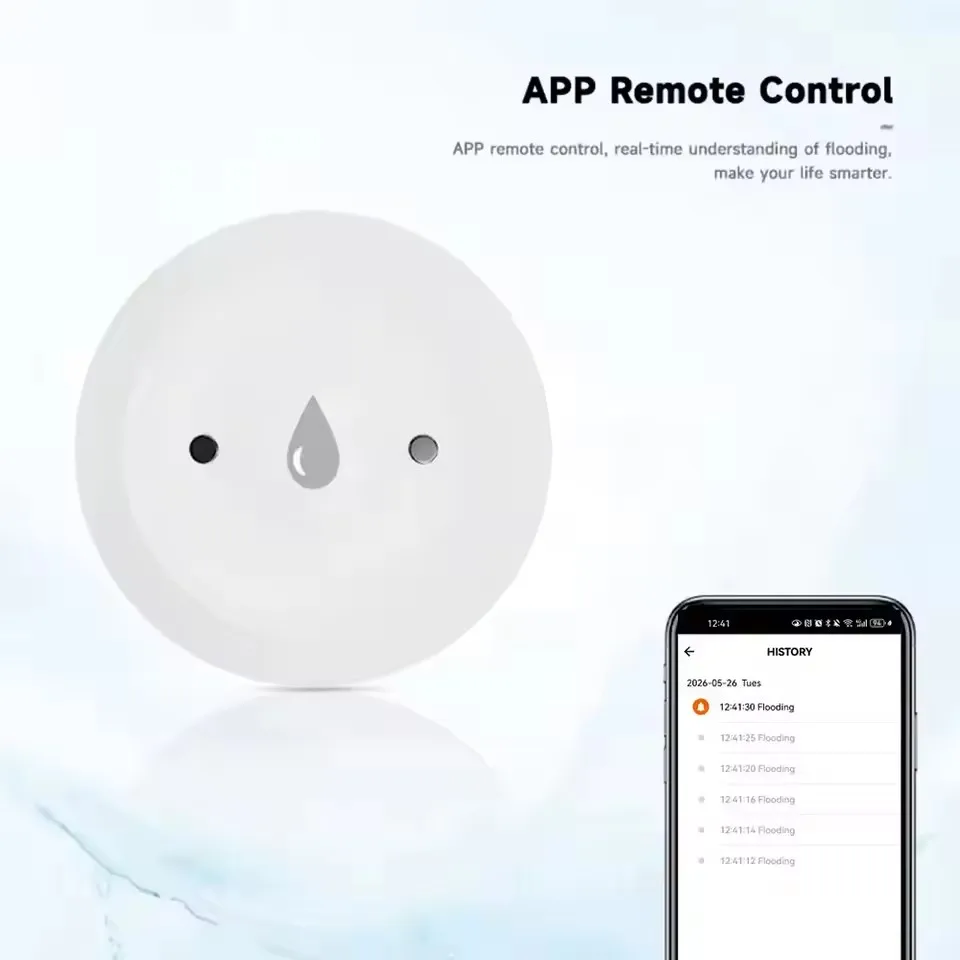 Zigbee Smart Water Leakage Sensor Flood Detector Overflow Monitoring with Smart Life App Alert Flood Safety for Kitchen Bathroom