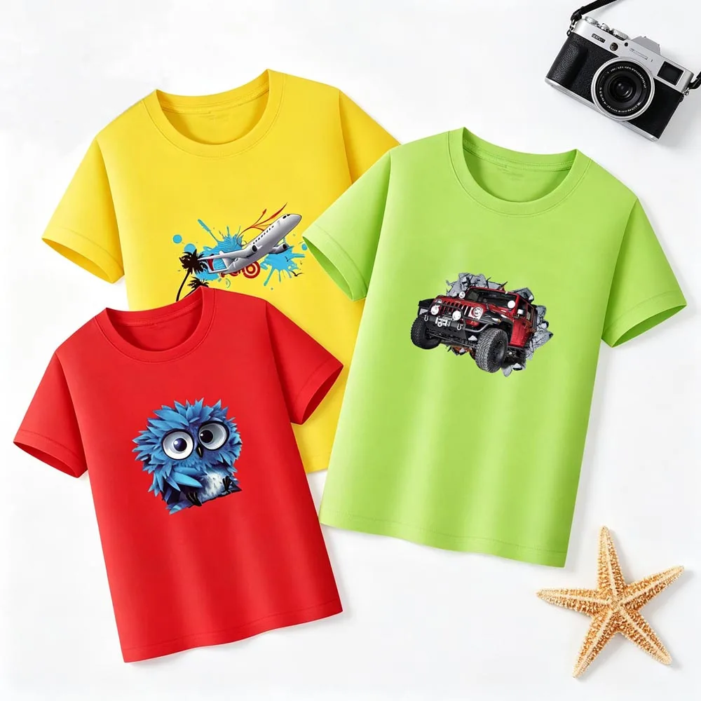 Toddler Baby Boy Clothes 6 to 9 12 18 Months Summer Tshirts Children's Top Red Yellow Green 100% Cotton Kids T Shirt 1 2 3 Years