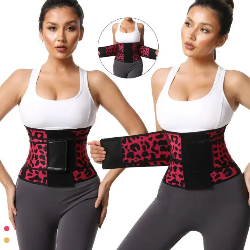 Faja moldeadora de cuerpo de vientre plano para mujer, entrenador de cintura, Control de barriga de leopardo, ropa moldeadora de Fitness para pérdida de peso