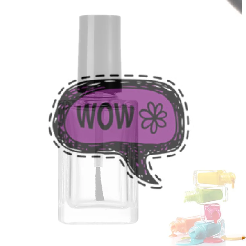 

1 шт. 15 мл, пустой стеклянный флакон для лака для ногтей с черной крышкой, квадратной формы, прозрачный, многоразовый, круглый, из черного стекла