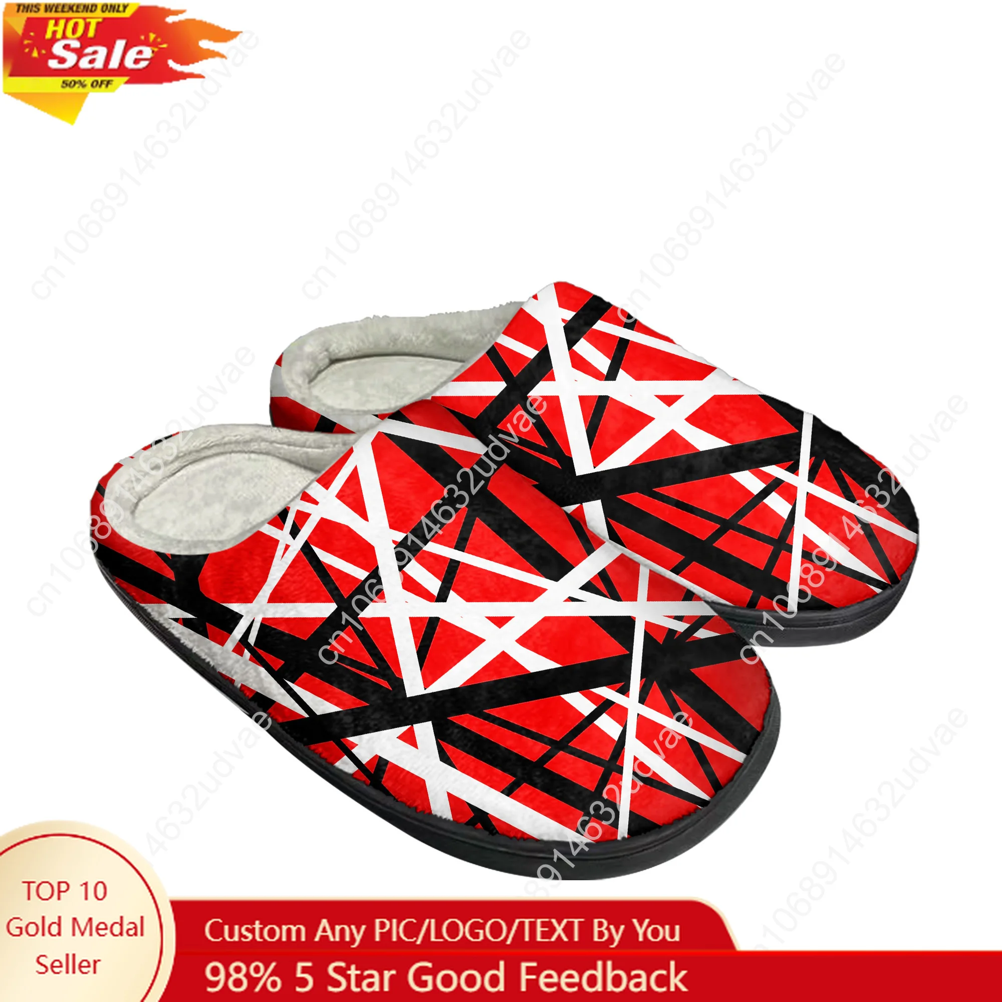 Van Evh 5150, хлопковые тапочки Halen в полоску, мужские и женские теплые туфли, домашняя плюшевая обувь для спальни, термотапочки на заказ