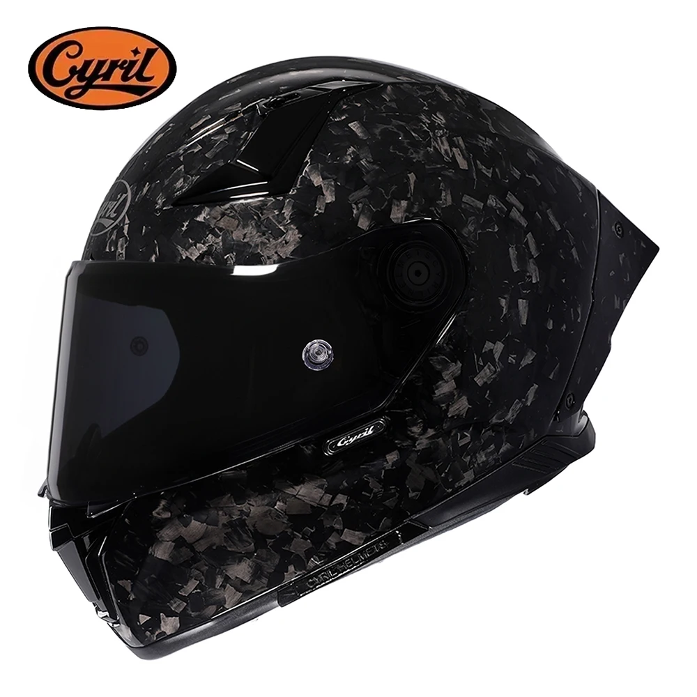 Unisex Lightweight Carbon Fiber Kevlar Full Face Motorcycle Street Bike Helmets Racing Helmet DOT ECE Approved CYRIL Casque Moto