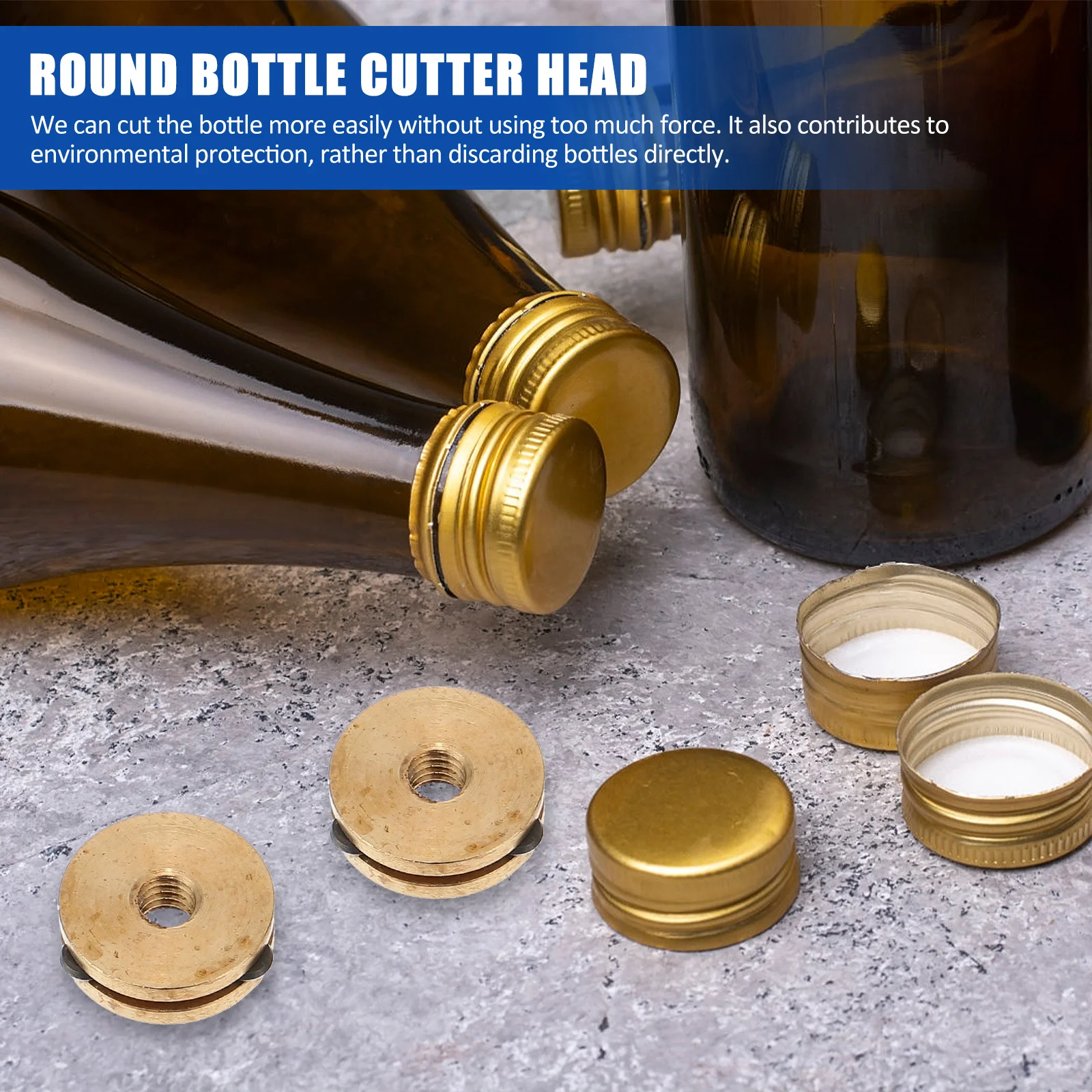 

2pcs Alloy Bottle Head Round Glass Cutter Blades For Automatic Cutting Machine Replacement Tool Glass Bottle Cutter Accessory