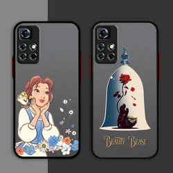 Beauty And Beast Princess Phone Case For Redmi Note 13 12 11 10 Pro Plus Pro S T 5G Matte Frosted Translucent Cover