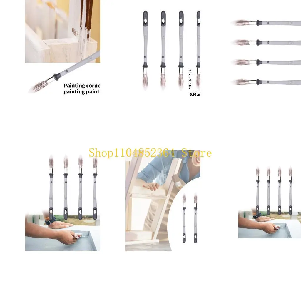 

652f 4pcs Практические прикосновения к кистям Портативный аксессуар для покраски углах и краев стены и мебели