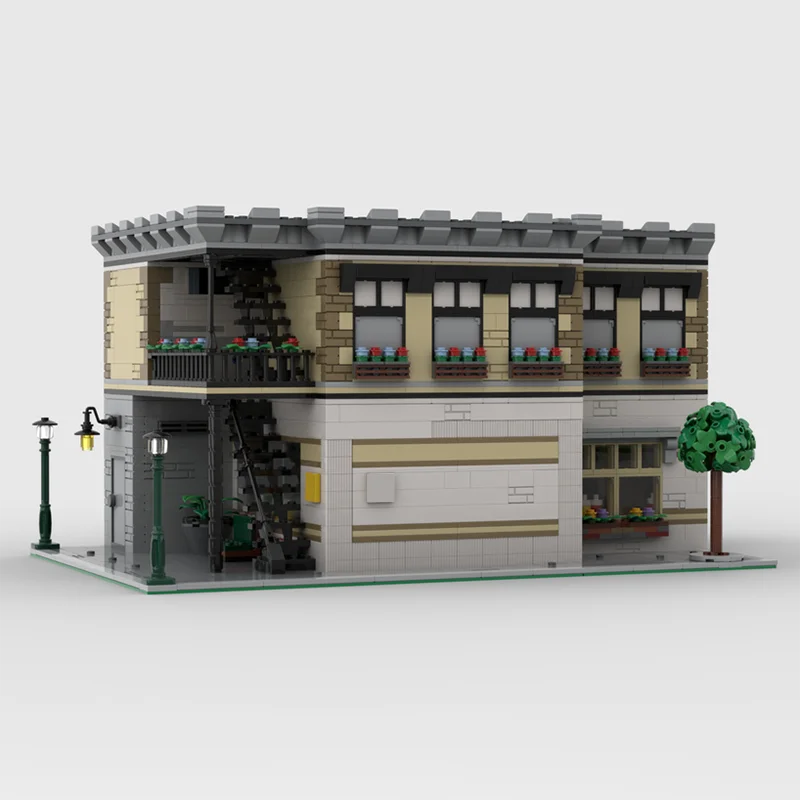 

1418PCS Sitcom Suites: Monk's Cafe MOC Classic TV Scene Model Education Building Blocks Gift