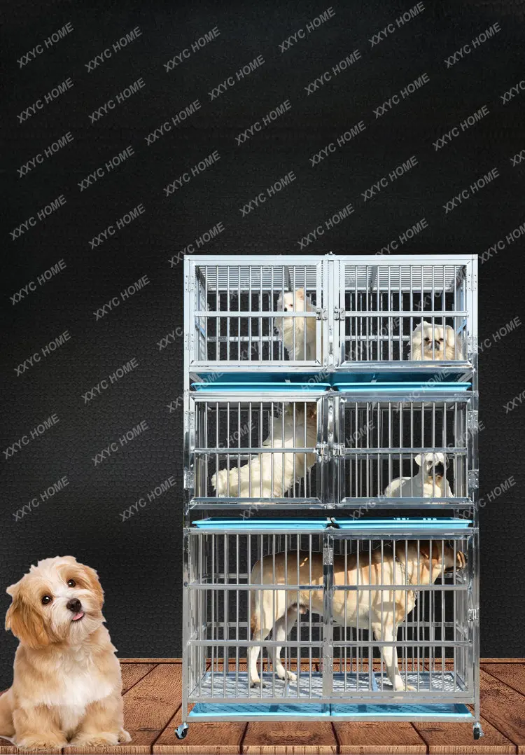 Stainless Steel Multi-Layer Dog Cage Pet Shop Foster Cage Small and Medium Dogs Hospital Cage Customized Combination Display