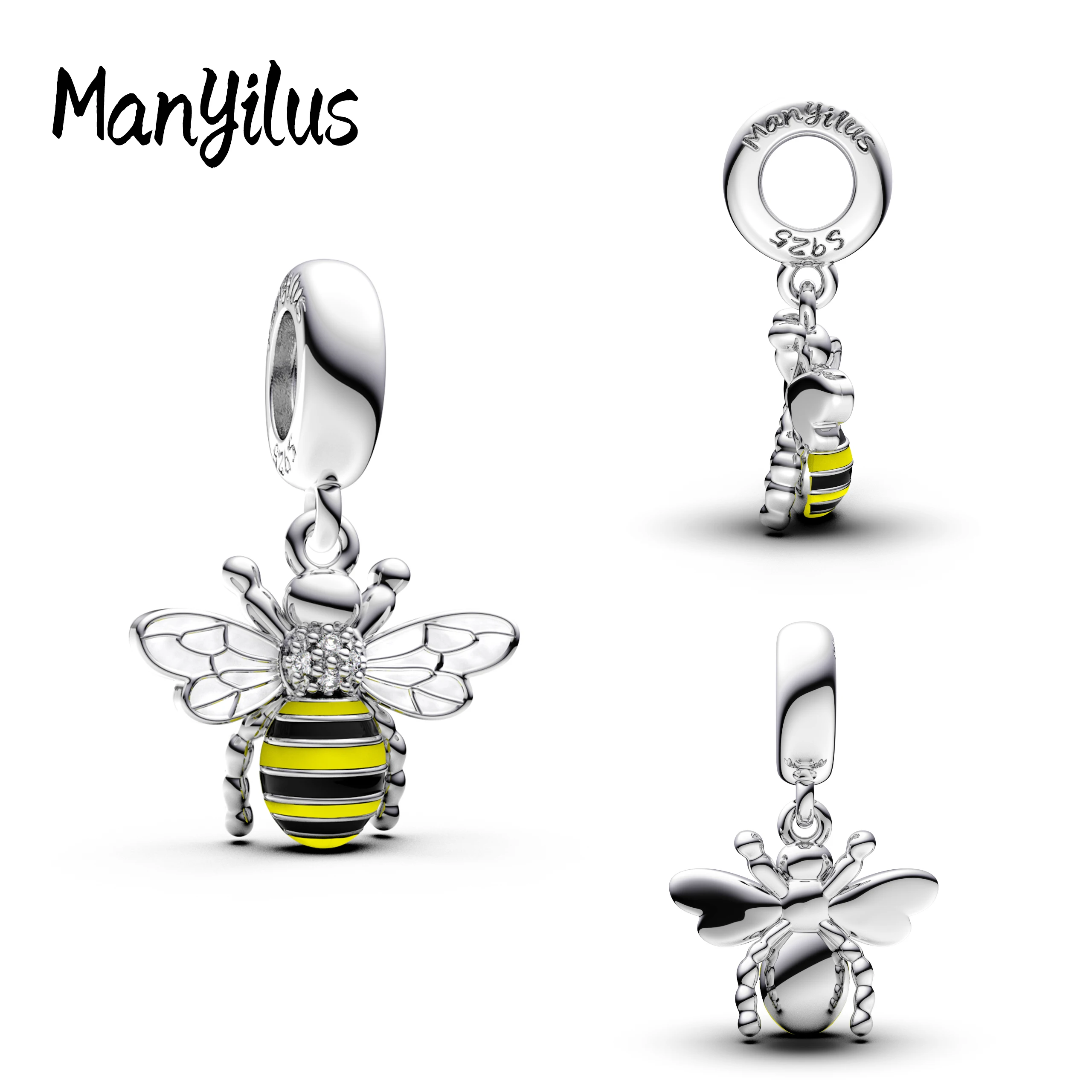 

Manyilus New 2025 Bee Charms S925 Sterling Silver Women's Jewelry Beads For Original 925 Silver Charm Bracelet Charms Jewelry