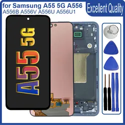 ใหม่ Super AMOLED สําหรับ Samsung Galaxy A55 5G LCD A556U จอแสดงผล Touch Screen Digitizer เปลี่ยนสําหรับ Samsung A556E A556B LCD