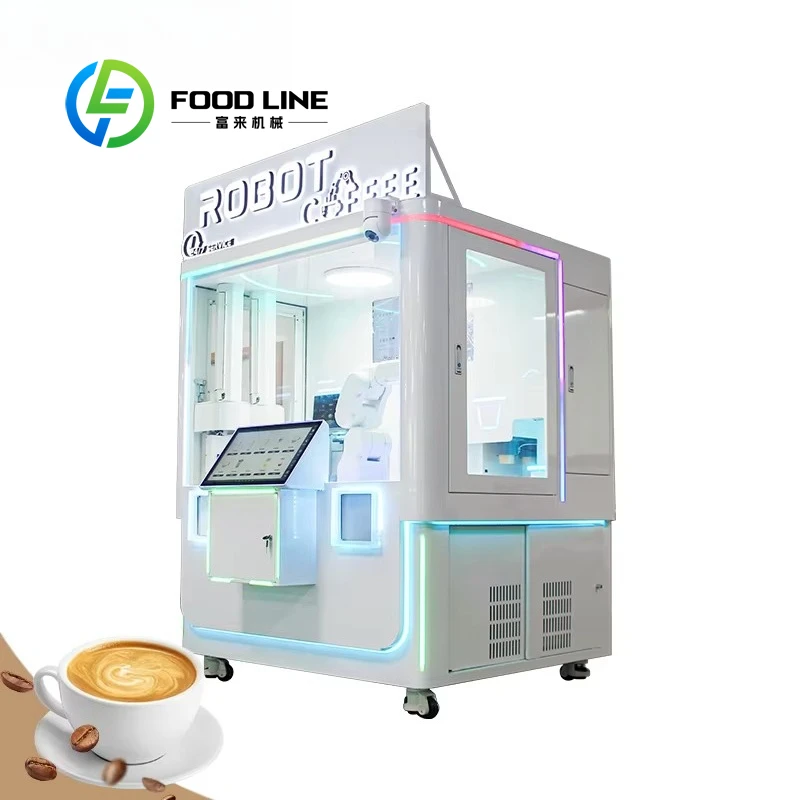 Customized 24-Hour Robotic Coffee Machine Freshly Brewed Drinks with Credit Card Cash Coin Vending Durable Metal Construction