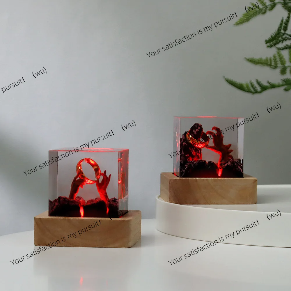 Crater hand rest Lord of the Rings cube resin night light handicraft ornament souvenir gift
