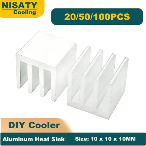 20/50/100pcs 10x10x10mm Aluminum Heatsink Cooling Radiator Electronics Cooler Heatsink for MOS GPU IC Chip