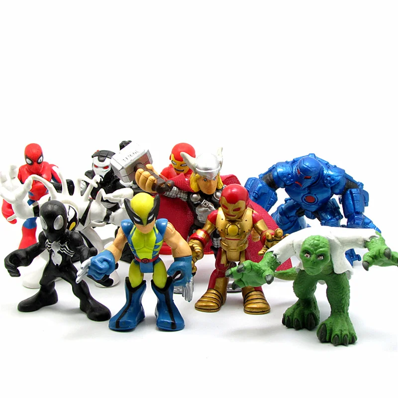 Spot Marvel Legends Spiderman Avengers Q Version Iron Man Captain America Spider-Man Doll Model Gift Ornaments Children'S Toys