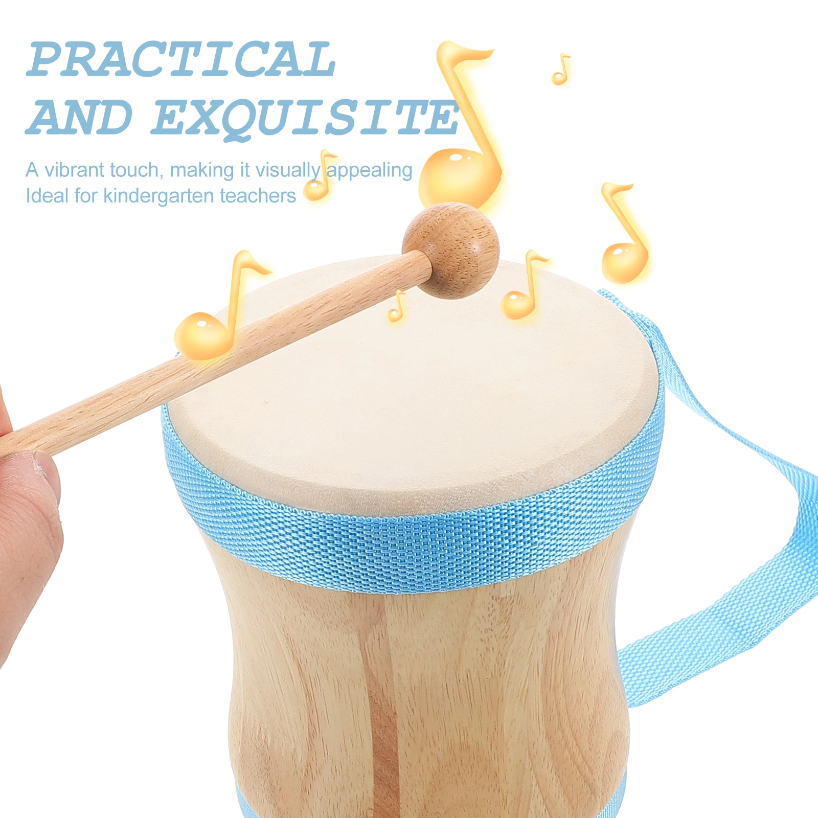 

1 set 1 Set Sheepskin Hand For Wooden Percussion Musical Instrument Blue Handle Classroom Drum Orff Instrument