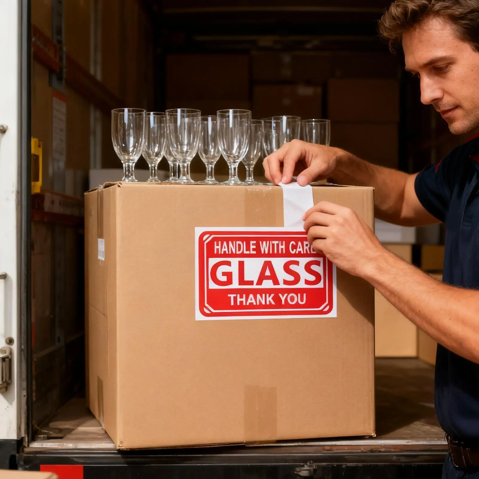 Adesivos frágeis para mover etiquetas de 250 peças envoltório embalagem fita frágil para envio para caixas pratos de visita materiais vidro