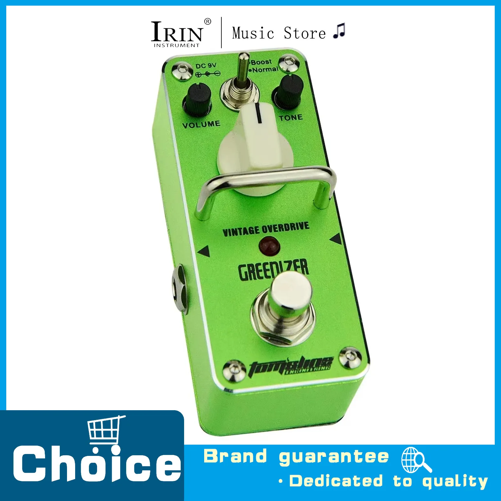 

Электрогитарная педаль эффектов Greenizer: винтажный овердрайв, мини-аналоговый процессор, True Bypass, модель AGR-3, аксессуар для гитары