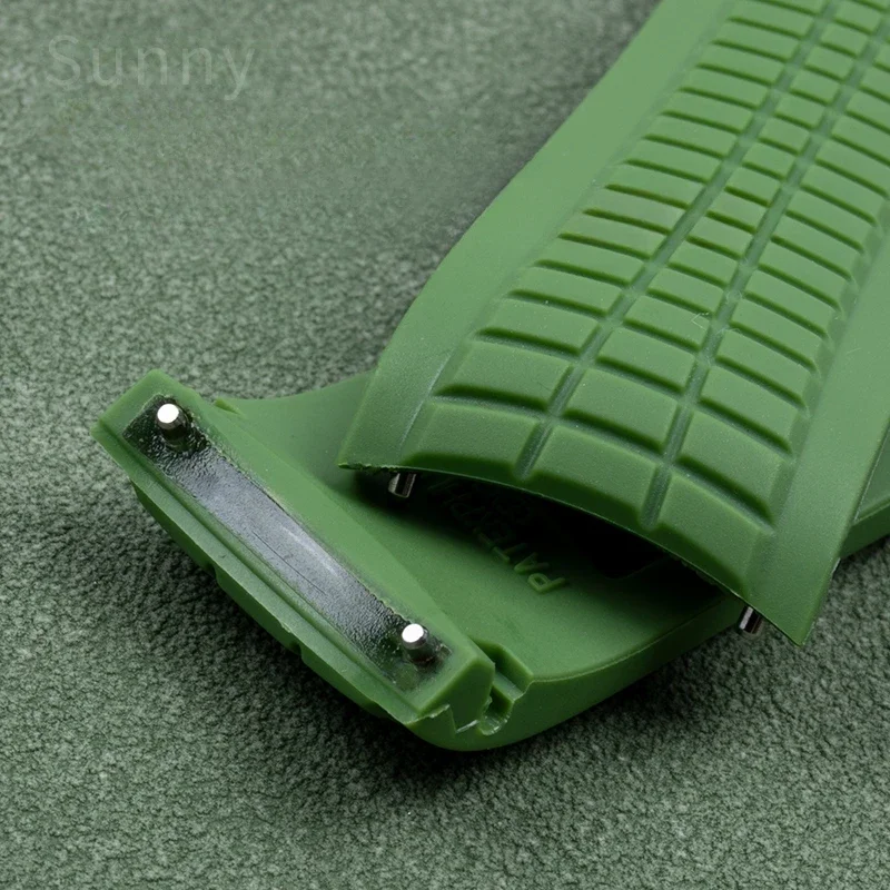 المستوردة 21 مللي متر حزام ساعة سيليكون مقاوم للعرق ل باتيك فيليب 5167r قنبلة يدوية Aquanaut سلسلة الصلب محدب الأظافر حزام ساعة اليد #6