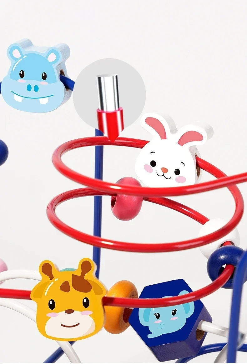 Wooden Bead Maze Toys for Toddler Bead Toy Colorful Roller Coaster Preschool Educational Learning Toys Birthday Gifts 1 2 3 Year