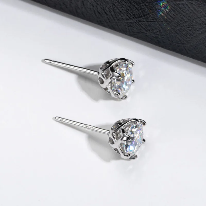 JoyceJelly 1/2/4CT VVS D Farbe Moissanit Russische Cut 8H8A Labor Diamant Stud Ohrringe Für Frauen S925 Sterling silber Edlen Schmuck – Detail 20