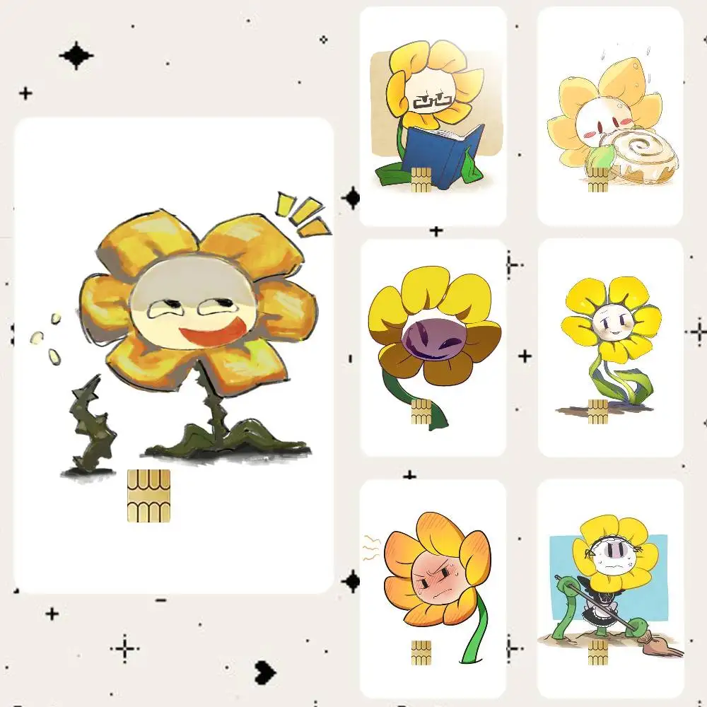 F-Flowey Waterproof Bank Card Sticker Skin for Credit Debit Chip Cards Decorative Cover Film