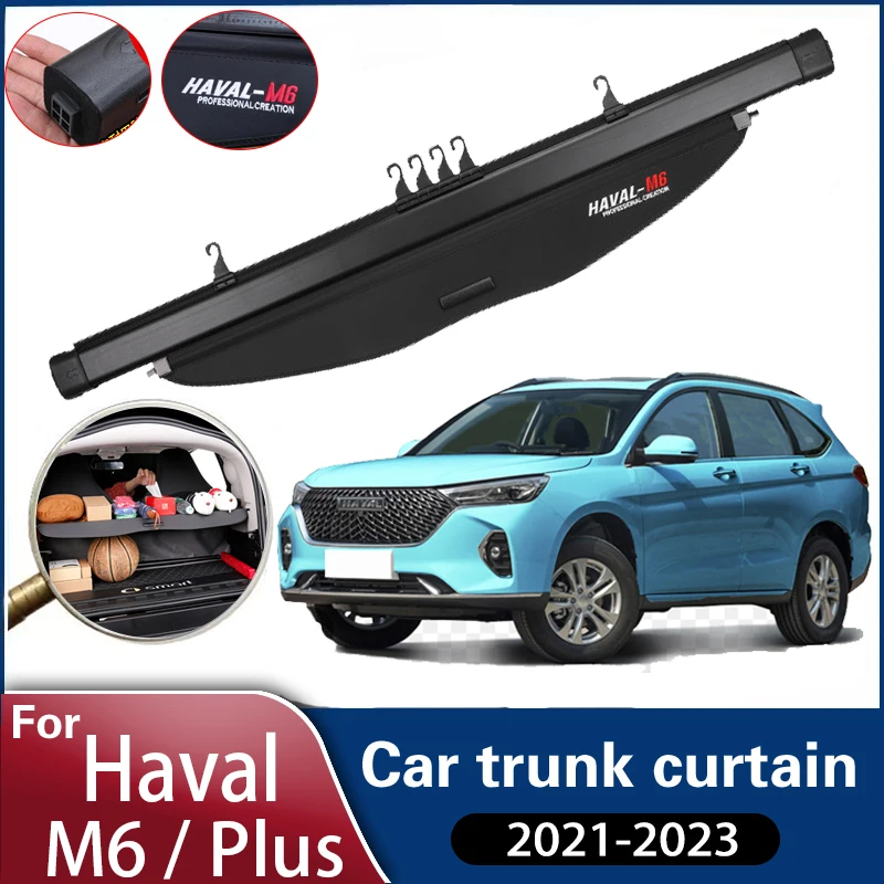 

For Haval M6 Trunk Curtain M6 Plus 2017~2023 Car Trunk Curtain Covers Rear Rack Partition Shelter Rtractable Car Accessories