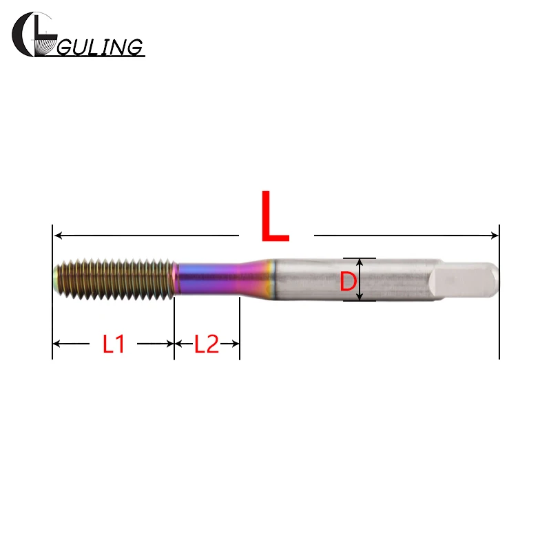 GULING HSSE-M42 JIS Standard White/TIN/DLC/TICN Coating Roll Forming Tap M3M4M5M6M7M8M9 M10M11M12M14M16 Machine Screw Thread Tap