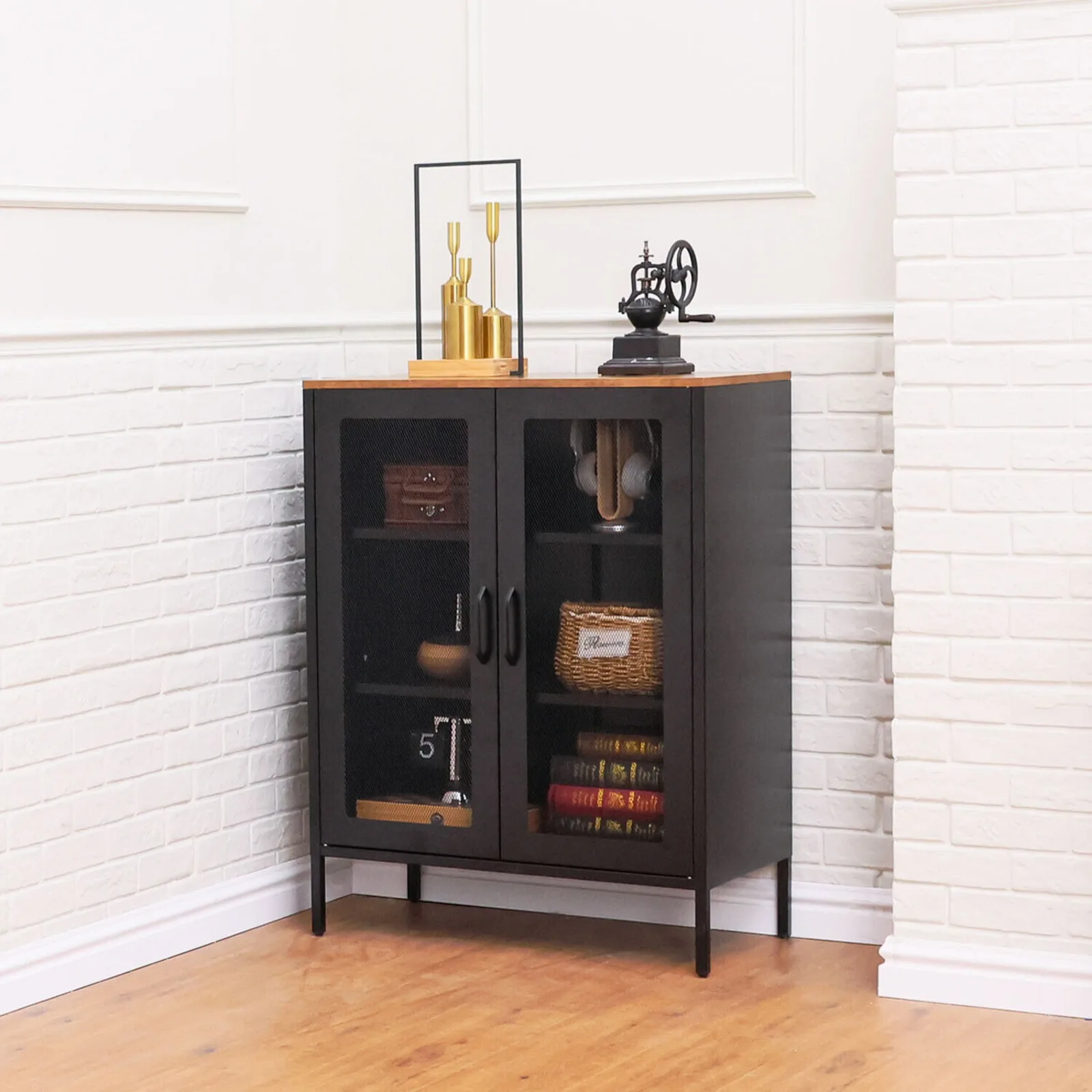 

US Metal Storage Cabinet with Adjustable Shelves and Locking Doors for Home Garage