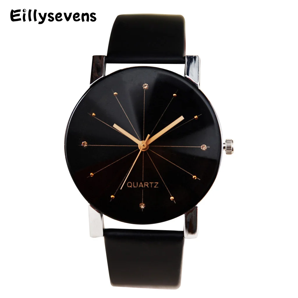 Luxury Couple Watches Men Women Leather Strap Line Analog Quartz Ladies Wrist Watches Fashion Vintage Casual Wristwatches Clock