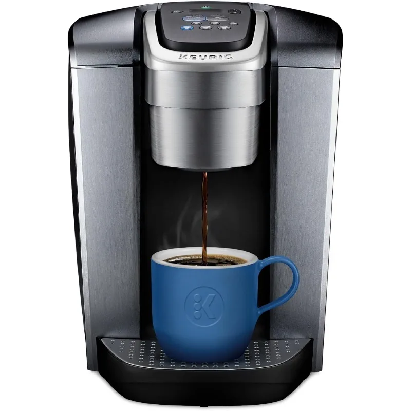 Coffee Maker, with strength and temperature control, iced coffee function, 8 to 12 oz brew size, programmable, brushed silver