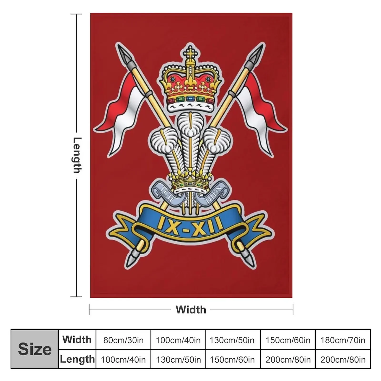 9TH-12TH ROYAL LANCERS (PRINCE OF WALES'S) Throw Blanket blankets and throws Baby Flannels Blankets