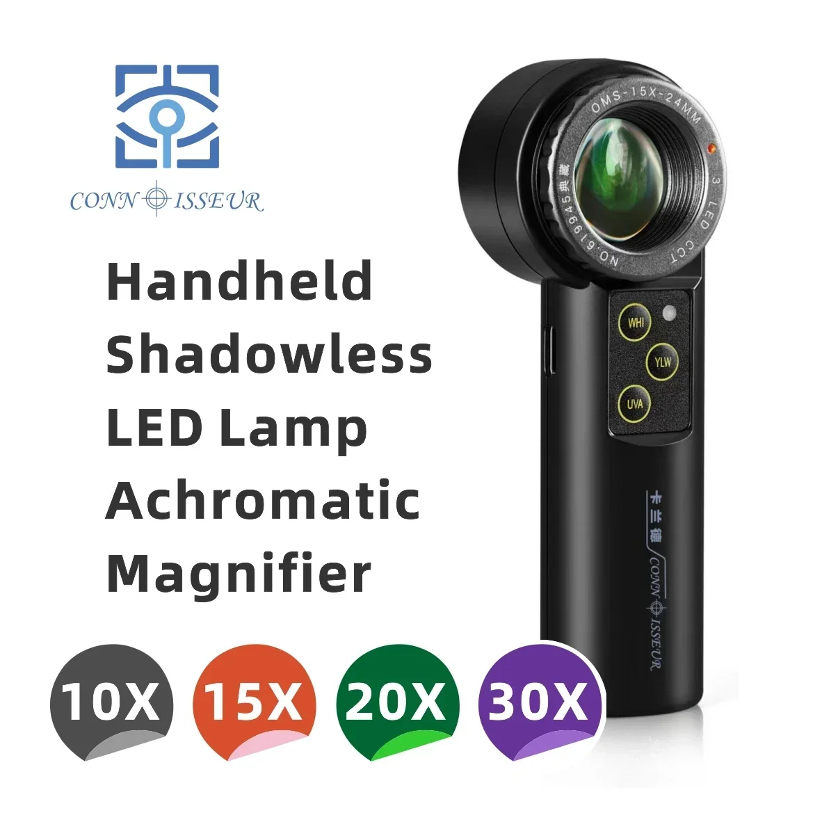Shadowless LED Handheld Magnifier 10X 15X 20X Achromatic Loupe Antique Diamond Gemstone Jewelry Watch Identification Instruments