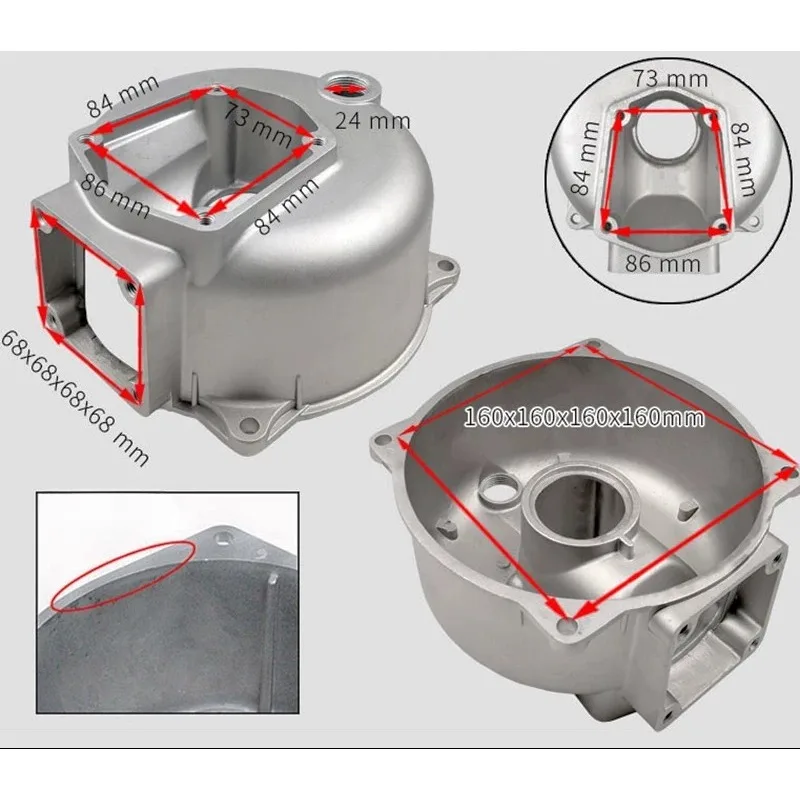 for Water Pump 2/3/4-Inch Body Three-Hole Four-Hole Pump Shell Diesel Engine Self-Priming Pump Aluminum