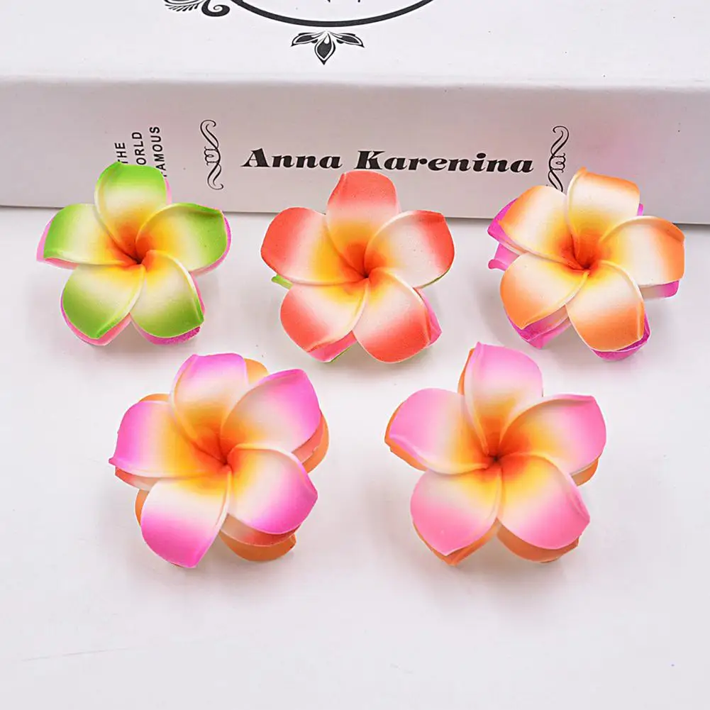 

10 Pcs Artificial Flower Realistic Colorful Faux Frangipani Flower Artificial Frangipani Flower DIY Headwear Accessories
