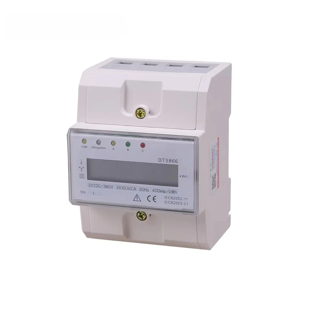 

4P DTS866 Three Phase Four Wire Din Rail Mounted 4 Module Smart Meter RS485 meter energy meter