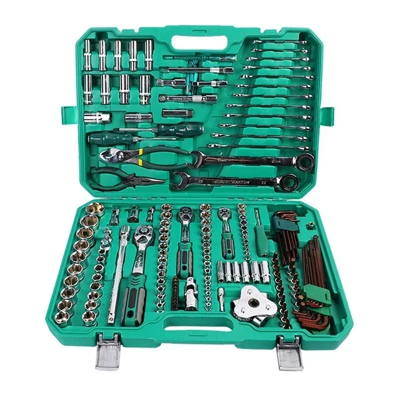 

161-piece car repair tool kit, made of chrome vanadium steel, for use in car insurance, vehicle repair, etc.