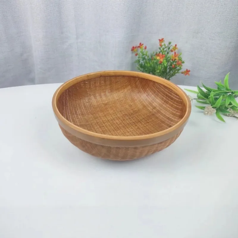 Bamboo Craft Bamboo Basket Chinese Brown Retro Afternoon Tea Bamboo Crafted Dim Sum Cute Fruit Basket