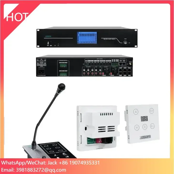 Amplificatore mixer zona commerciale Sistema PA a matrice multifunzione Amplificatore a matrice audio digitale